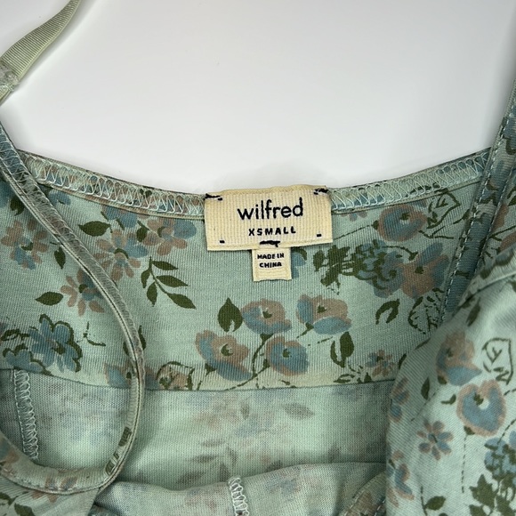 Aritzia Wilfred Bustier Long Tank  w/Adjustable Straps Sz XS Mint Green floral - Picture 8 of 9